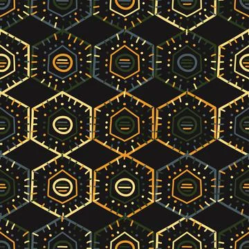 Abstract vector ethnic art. Decorative romb ornamental seamless pattern Stock Illustration
