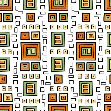 Abstract vector ethnic art. Decorative romb ornamental seamless pattern Stock Illustration