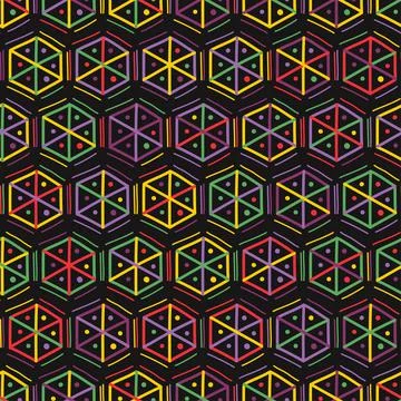 Abstract vector ethnic art. Decorative romb ornamental seamless pattern Stock Illustration