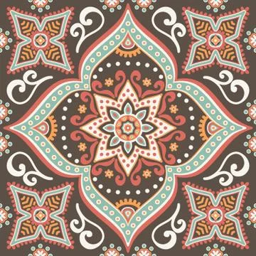 Abstract vector ethnic background seamless pattern Stock Illustration