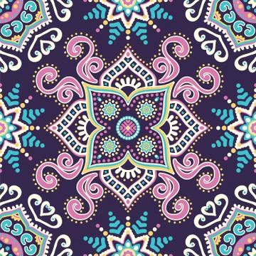 Abstract vector ethnic background seamless pattern Stock Illustration