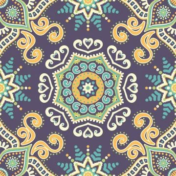 Abstract vector ethnic background seamless pattern Stock Illustration