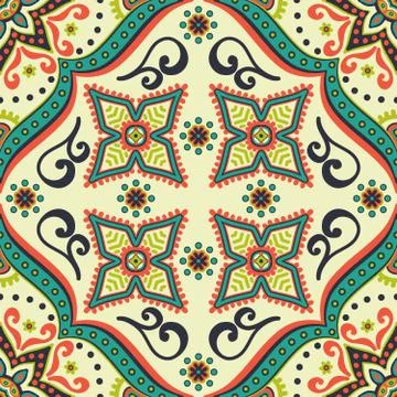 Abstract vector ethnic background seamless pattern Stock Illustration