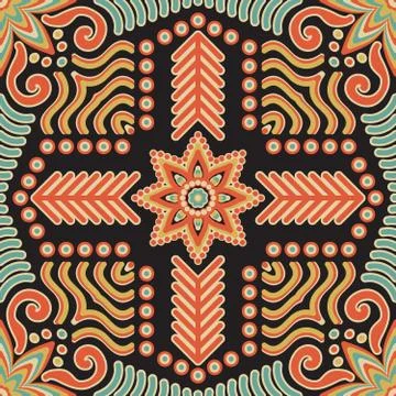 Abstract vector ethnic background seamless pattern Stock Illustration