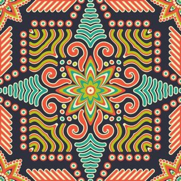 Abstract vector ethnic background seamless pattern Stock Illustration