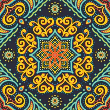 Abstract vector ethnic background seamless pattern 스톡 일러스트