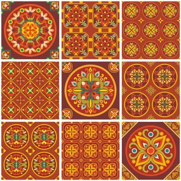 Abstract vector ethnic elements background. Illustrazione stock