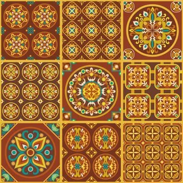 Abstract vector ethnic elements background. Stock Illustration