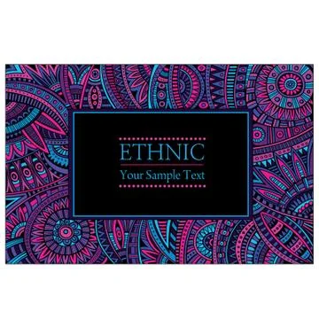 Abstract vector ethnic pattern's border Illustrazione stock