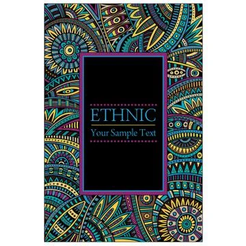 Abstract vector ethnic pattern's border Illustrazione stock