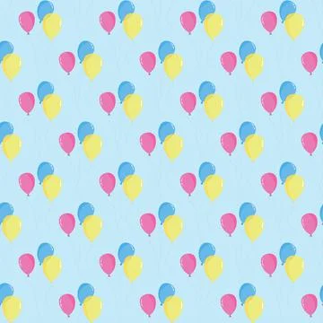 Abstract vector Festive seamless pattern with colorful balloons Stock Illustration