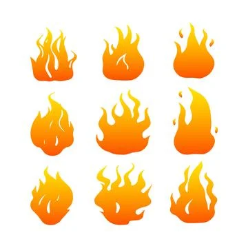 Abstract Vector Fire or Flame Icon Design Template Illustrazione stock