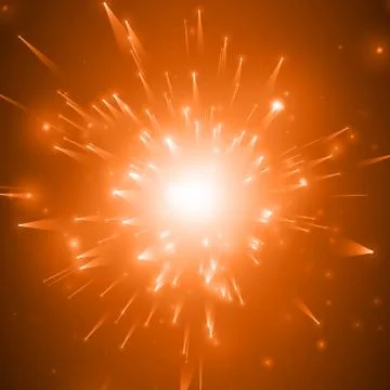 Abstract vector fireworks explosion red background with shining sparks. New Y Stock Illustration
