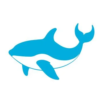 Abstract Vector Flat Dolphin Logo Design Template Stock Illustration