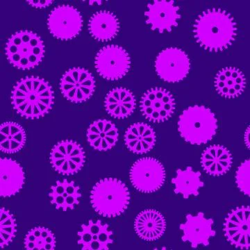 Abstract vector flat gears seamless pattern Stock Illustration