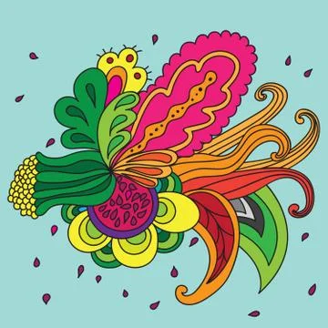 Abstract vector floral composition Stock Illustration