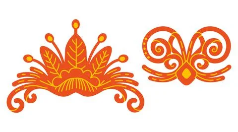 Abstract vector floral design elements isolated illustration イラスト素材