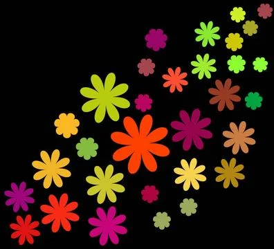 Abstract vector floral set Abstract vector floral set on black background ... Stock Photos
