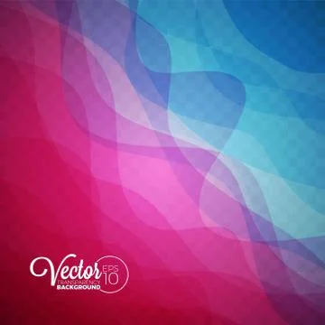 Abstract vector flowing color wave design on transparent background. Illustrazione stock