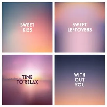Abstract vector fog blurred background set. Square blurred background - sky Stock Illustration