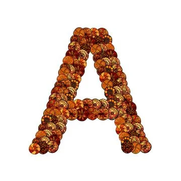 Abstract vector font, made of ethnic elements - letter a 库存插图
