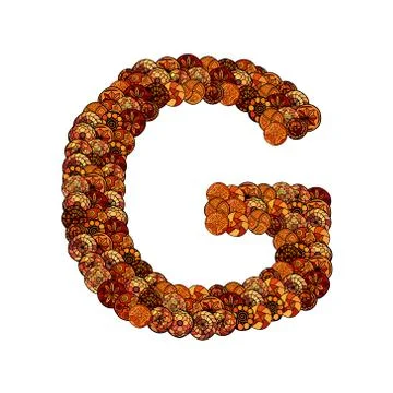 Abstract vector font, made of ethnic elements - letter g 库存插图