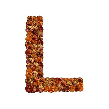 Abstract vector font, made of ethnic elements - letter l イラスト素材