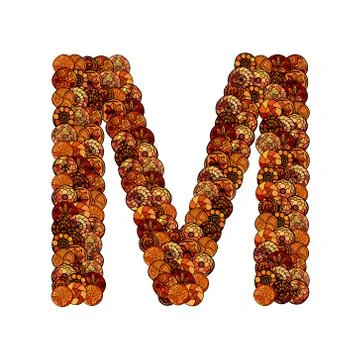 Abstract vector font, made of ethnic elements - letter m Stock Illustration