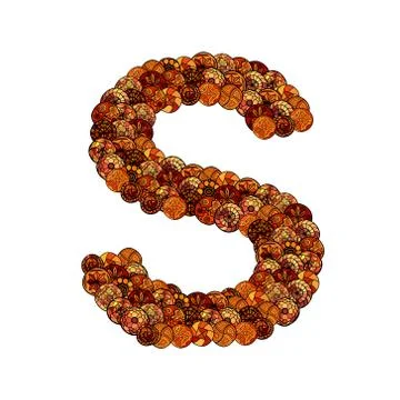Abstract vector font, made of ethnic elements - letter s Stock Illustration