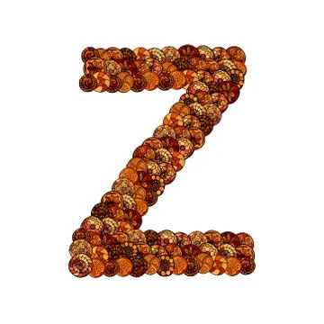 Abstract vector font, made of ethnic elements - letter z イラスト素材