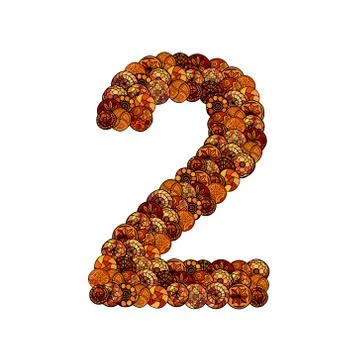 Abstract vector font, made of ethnic elements - number two イラスト素材