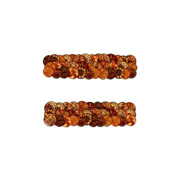 Abstract vector font, made of ethnic elements - equality sign Stock Illustration