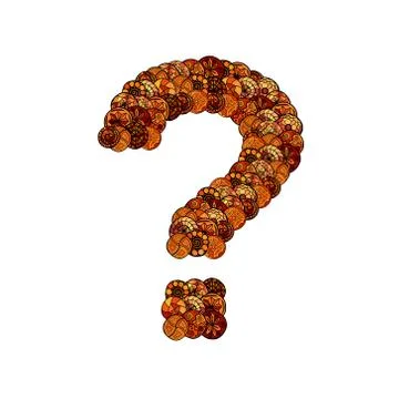 Abstract vector font, made of ethnic elements - question mark Stock Illustration
