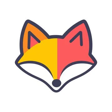 Abstract Vector fox head Icon or Logo Design Template Stock Illustration