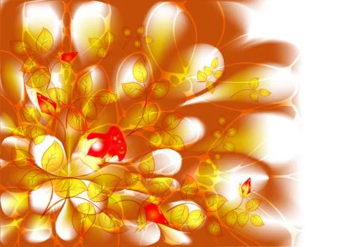 Abstract vector fractal with roses. EPS10 vector illustration Illustrazione stock