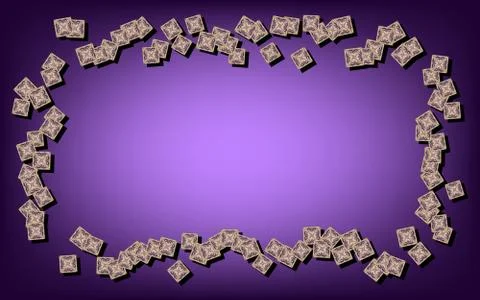 Abstract vector frame on the violet background Stock Illustration