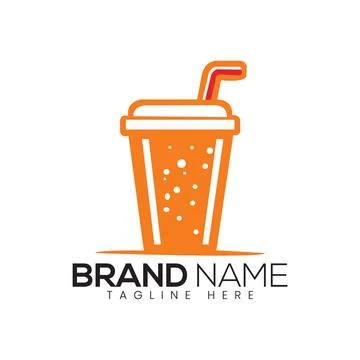 Abstract Vector Fresh Drink Glass Icon or Logo Design Template Stock Illustration