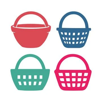 Abstract Vector Fruit or Kitchen Basket Icon Design Template Stock Illustration