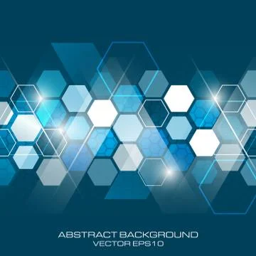 Abstract vector future business background with hexagonal pattern. Stock Illustration
