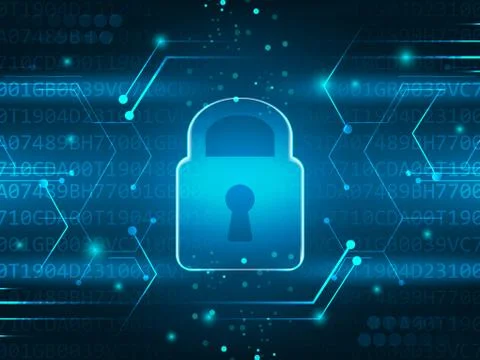 Abstract vector futuristic background with global security service concept. Stock Illustration