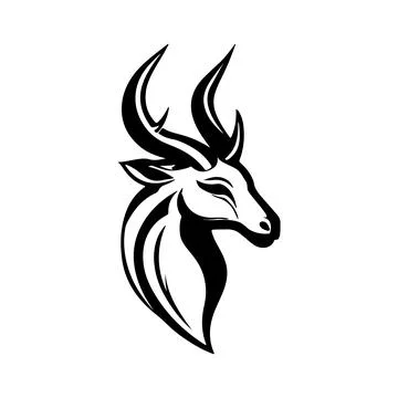 Abstract Vector gazelle head Icon or Logo Design Template Stock Illustration