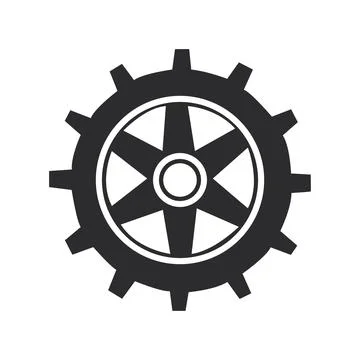 Abstract Vector gear or cogwheel Icon or Logo Design Template Illustrazione stock