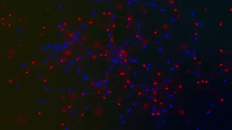 Abstract vector geometric background with red and blue lines and dots Stock Footage 67550312