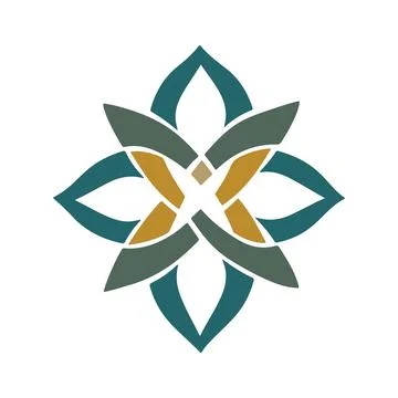 Abstract Vector Geometric Floral Pattern Icon or Logo Design Template 스톡 일러스트