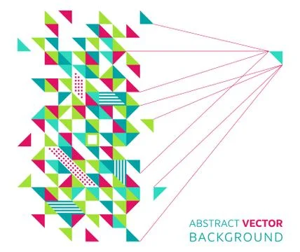 Abstract vector geometric mosaic design with lines Stock-Illustration