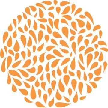 Abstract vector geometric pattern. Citrus, orange, tangerine. Stock Illustration