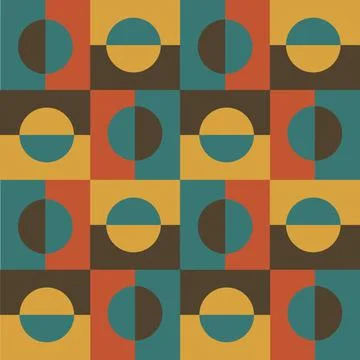 Abstract vector geometric pattern design, retro background Stock Illustration