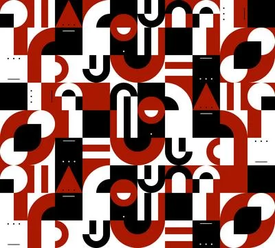Abstract vector geometric pattern design in Bauhaus style Stock Illustration