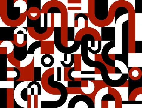 Abstract vector geometric pattern design in Bauhaus style Stock Illustration