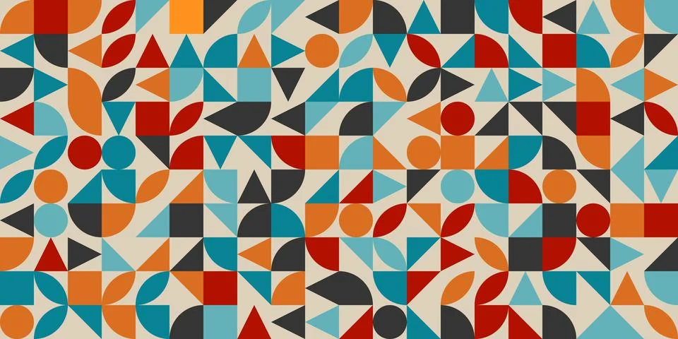Abstract vector geometric pattern design in Bauhaus style. Popular abstract b Stock Illustration